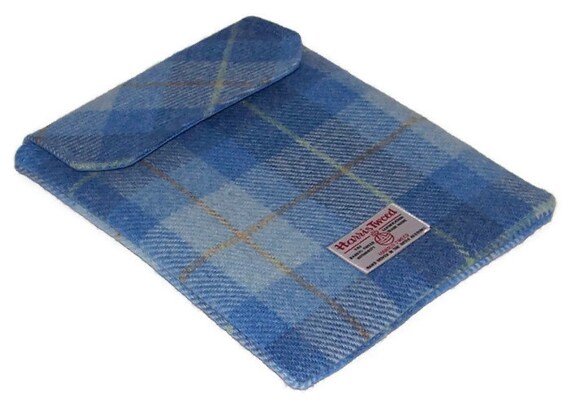 Ipad Sleeve HARRIS TWEED Blue Skies by WhimsyWooDesigns on Etsy
