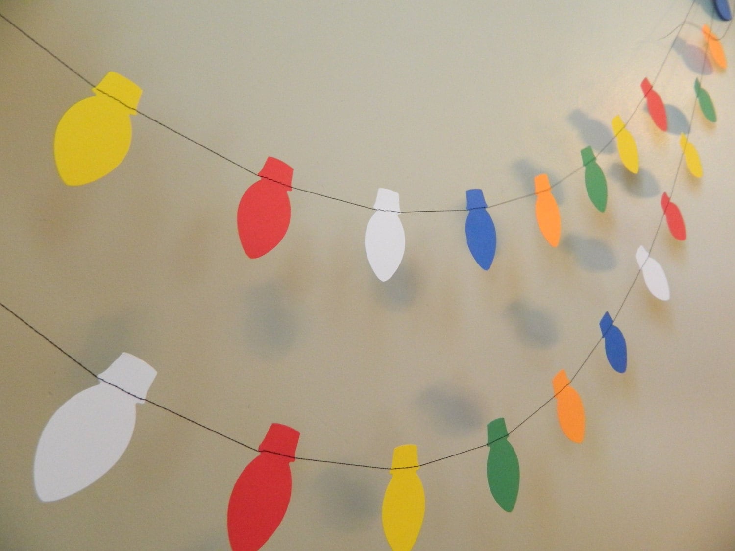 Paper Garland / 6 ft Christmas Lights by anyoccasionbanners