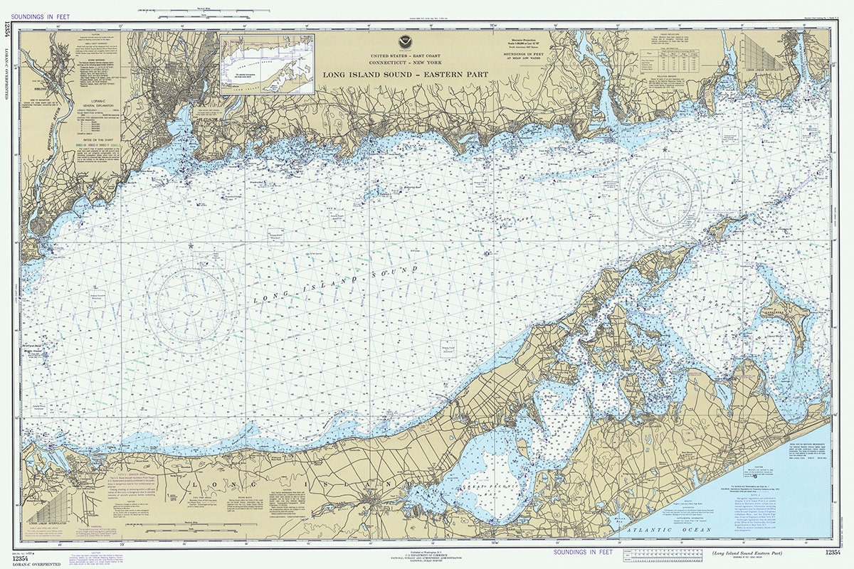 1980 Nautical Chart of Long Island Sound