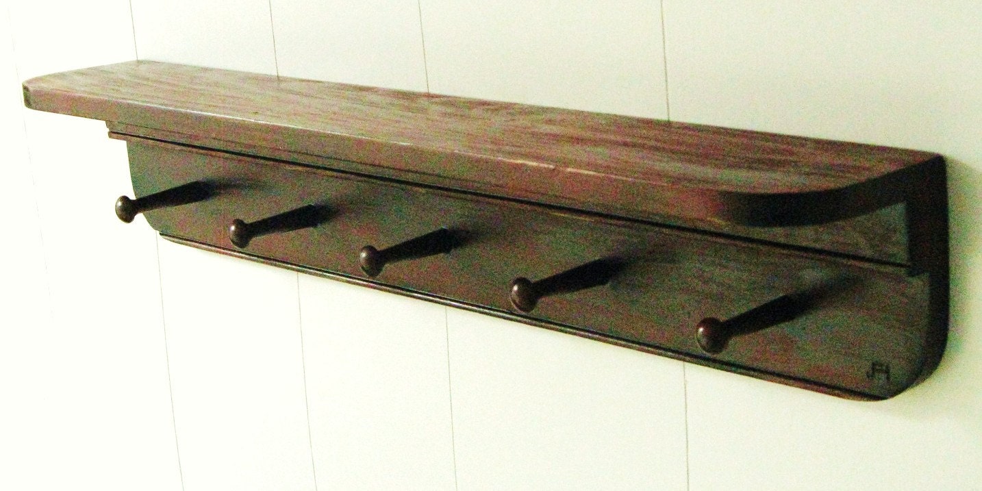 SHAKER STYLE SHELF 24 w/5 peg hooks Shaker Shelf