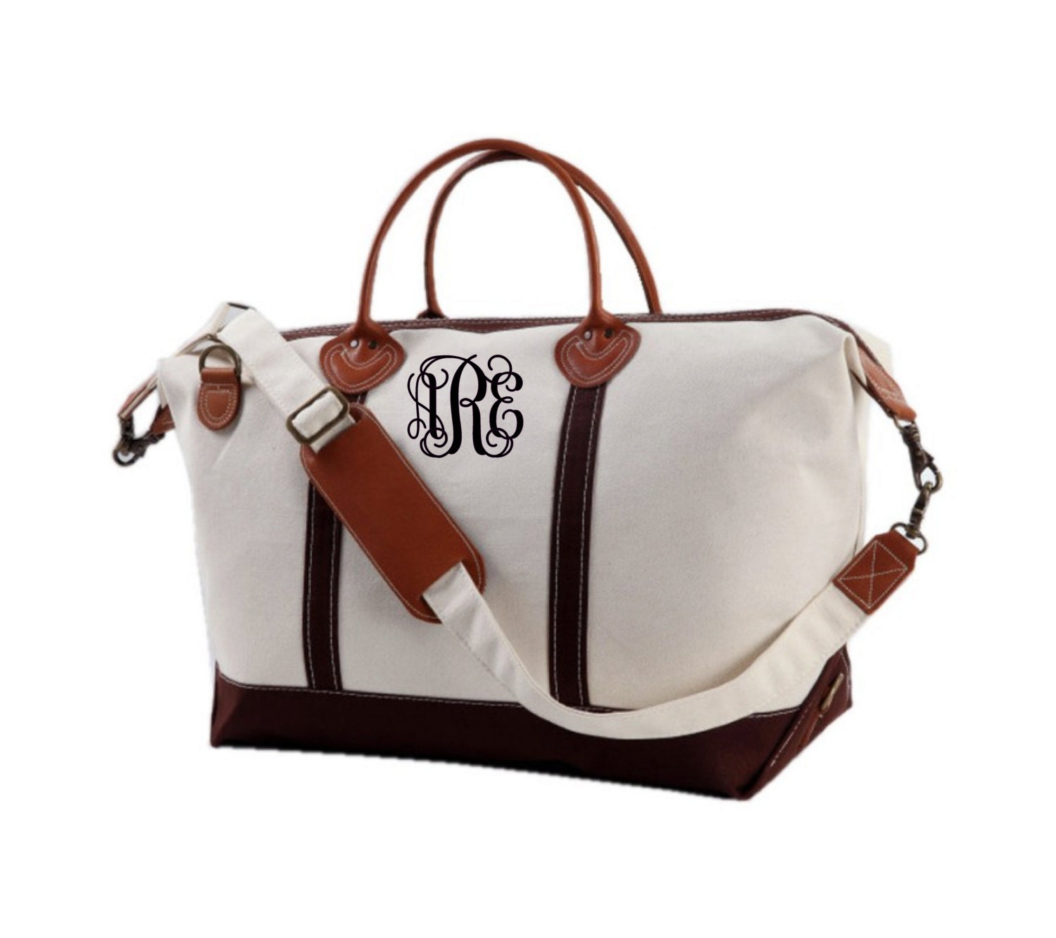 MONOGRAMMED DUFFLE large canvas by GameDayGirlsandGifts on Etsy