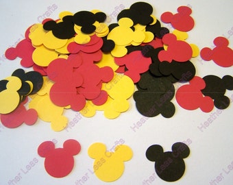 Mickey Mouse Confetti - Mickey Mouse Cut Out - Red Yellow Black Mickey - Mickey Mouse Party - Mickey Mouse Decorations -