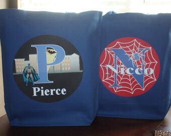 Large Personalized Superhero Tote Bag