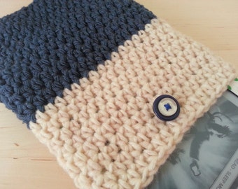 Crocheted eBook Cover in Blue & Cream