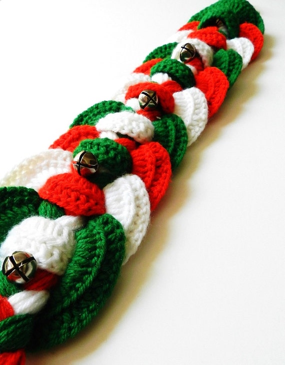 Vintage Crochet Christmas Braided Wall Hanging Door Hanger