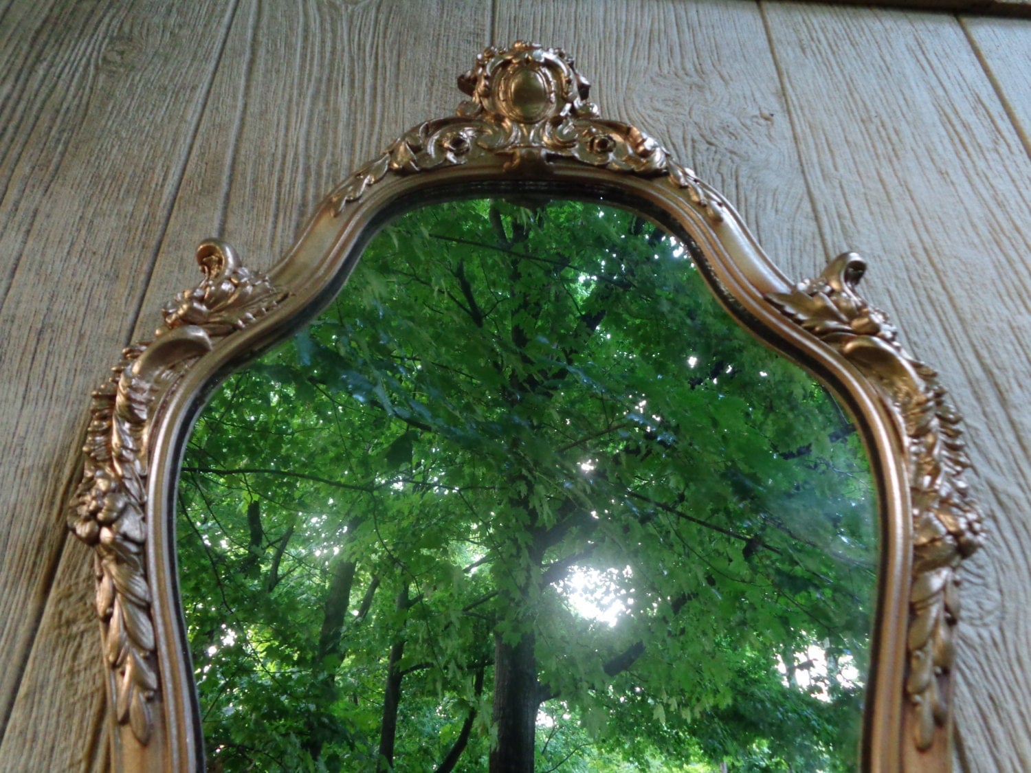 Antique Victorian baroque foyer mirror in gold can by shabbyhome