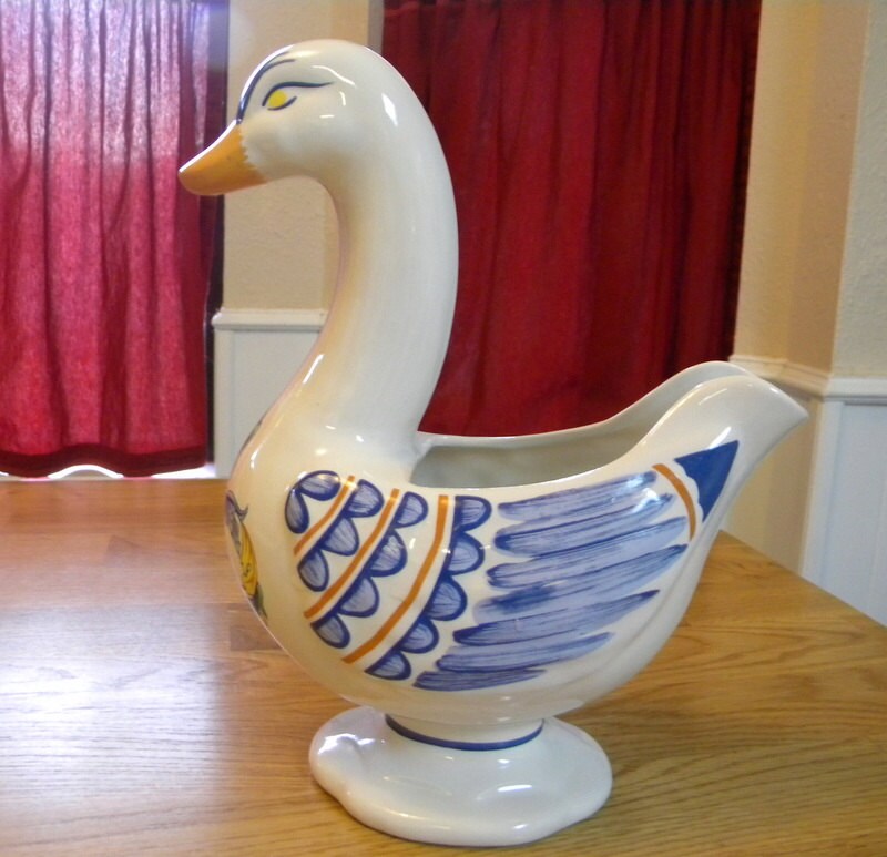 Roma Alfresco Duck Swan Gravy Boat Vintage Elizabeth Arden Made In 