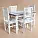 1/6 scale Dining / Kitchen Table and 4 Chairs / Shabby Cottage chic Farmhouse furniture for dolls (Blythe, Pullip, Barbie, BJD, Momoko)