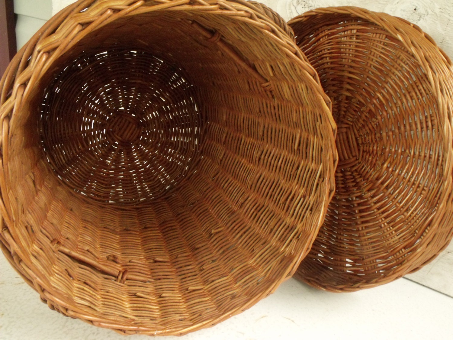 Large Wicker Basket 16 with Lid Sturdy