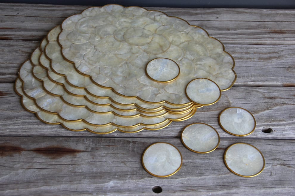 Capiz Shell Placemats & Coasters by OceanSwept on Etsy