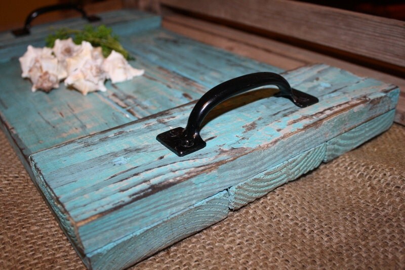 Wooden Tray Picket Fence Salvaged Rustic Decor by CrownWillow