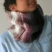 Striped Neck Warmer in Shades of Purple, Grey and White - Cowl - Snood - Fall Winter Fashion - Teens Women Accessories