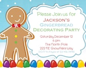 Gingerbread Decorating Christmas Party Invitation Printable Design Il_170x135