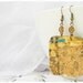 Adele Bloch-Bauer Earrings, Geometric Decoupage Earrings, Long Leather Earrings Inspired By Gustav Klimt, Leather Jewelry, Abstract Earrings