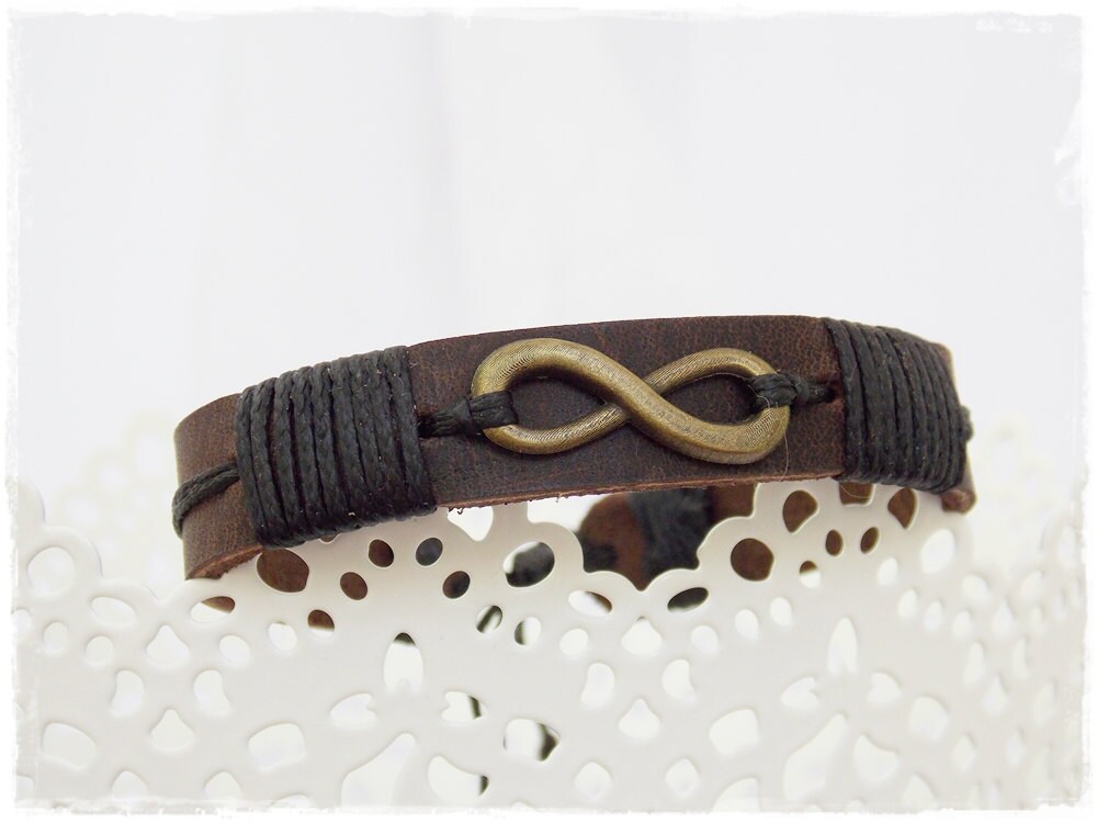 Men's Infinity Bracelet Infinity Leather Bracelet