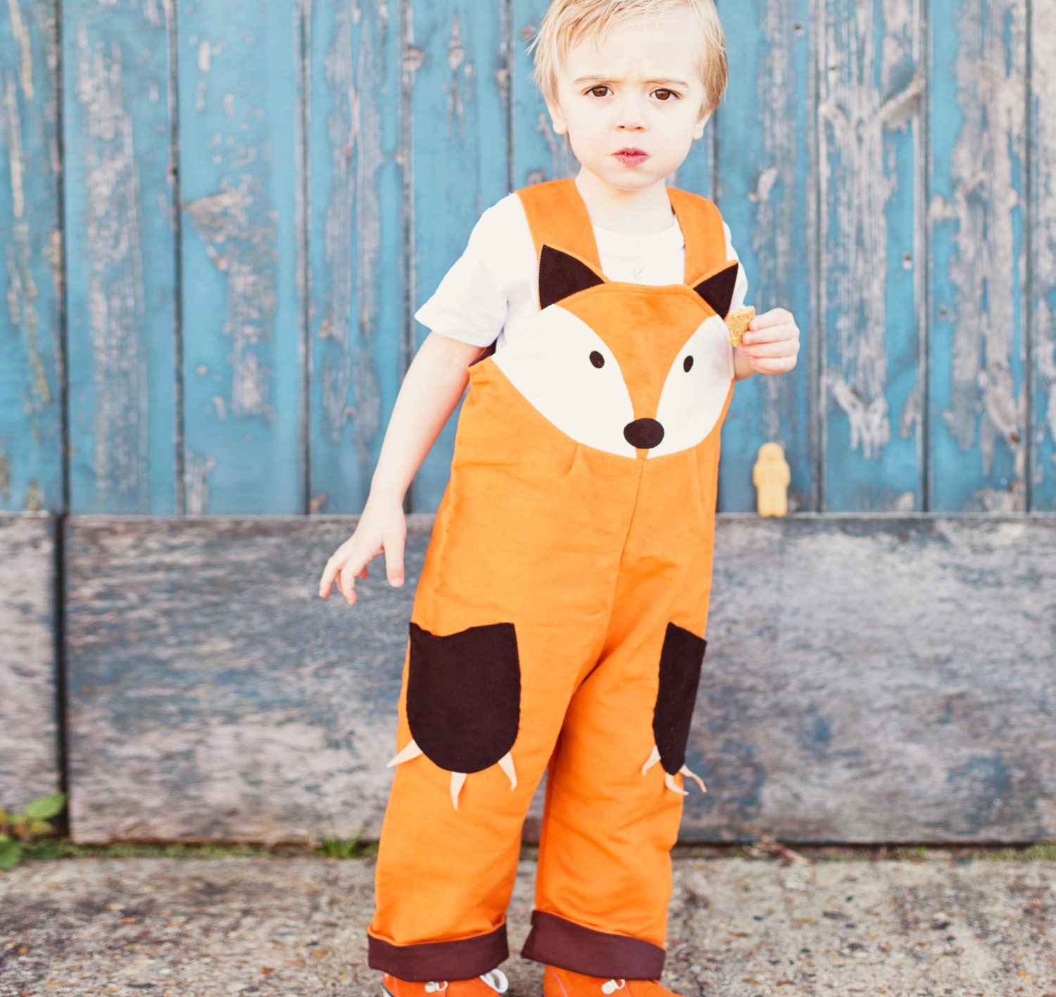 fox dungaree costume for children