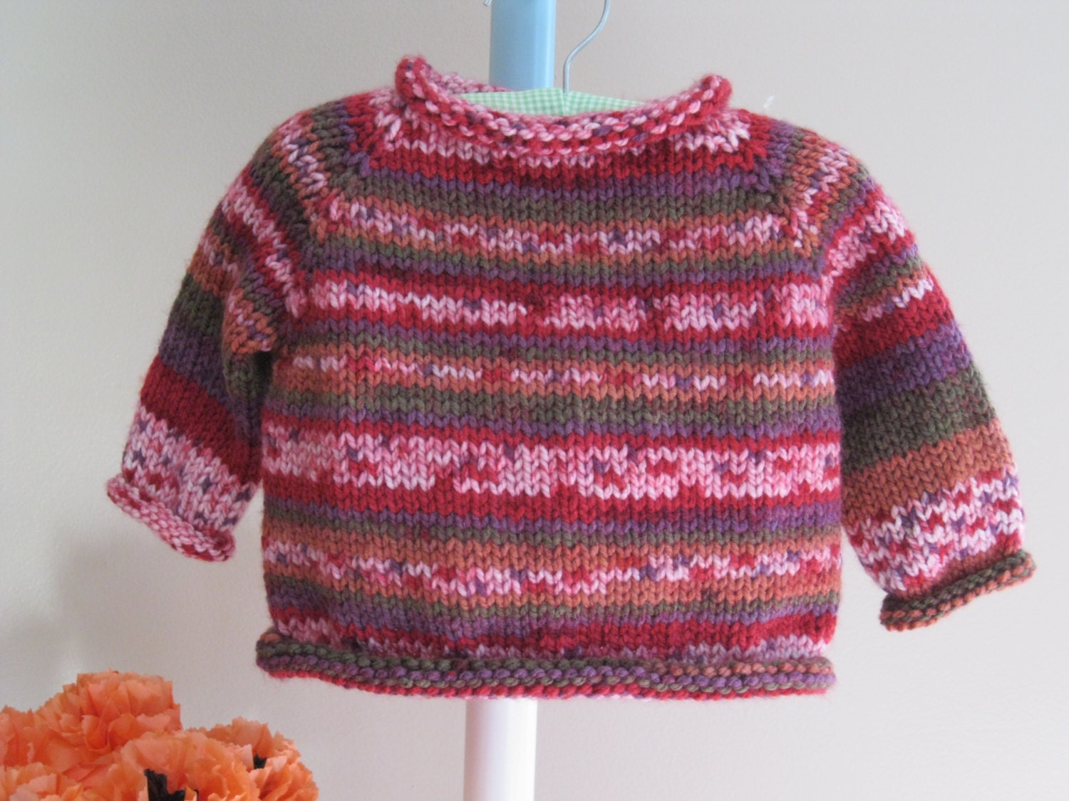 Knitted Baby Sweater...........rolled neck pullover