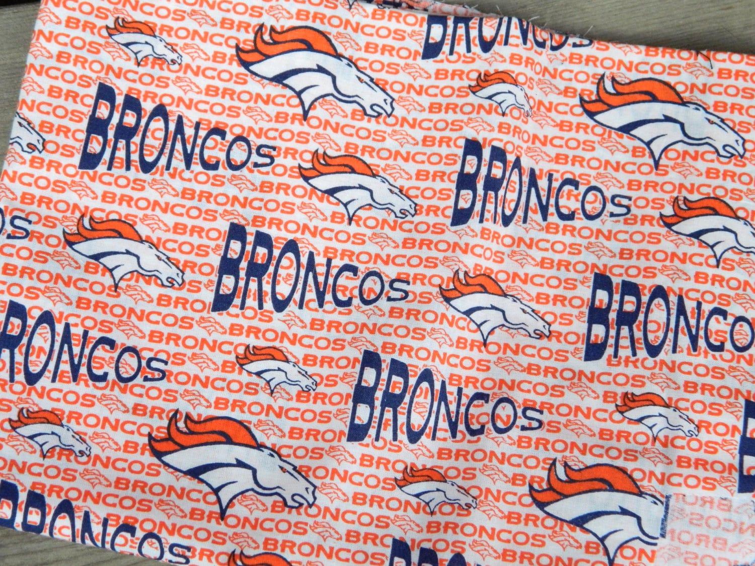 Denver Broncos Fabric Over 1 Yard by DeadOldLady on Etsy
