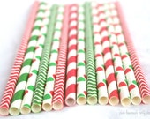 25 CHRiSTMaS MiX-Paper Straws--25ct with Free Printable diy Flags Il_170x135
