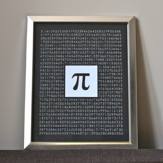 Pi (3.14) Math Nerd Framed Handmade Picture
