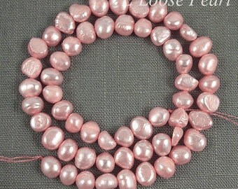 Corn pearl Freshwater Pearl Potato pearl Pink seed pearl Loose Pearls,pearl necklace 6.0-7.0mm 56pcs Full Strand PL1035