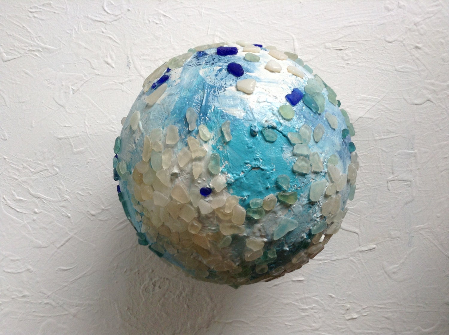 Sea Glass Sphere Beach Cottage Decor Gazing Ball Orb