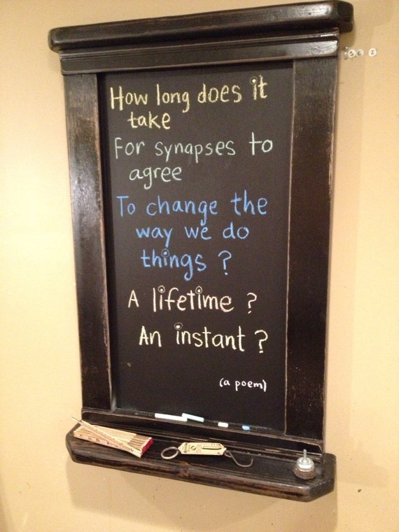 Big Black Framed Chalkboard with Shelf