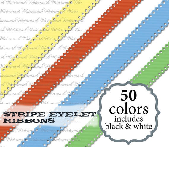 Eyelet digital ribbon clipart ribbon clip art, cute scrapbook : c0085 & v301 black Il_570xn