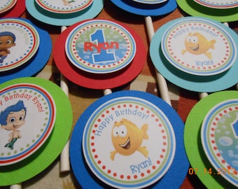 Bubble Guppies Cupcake Toppers-Bubble Guppies Topper-Bubble Guppies Birthday Decoration-Bubble Guppies Party Decoration-Bubble Guppies Party