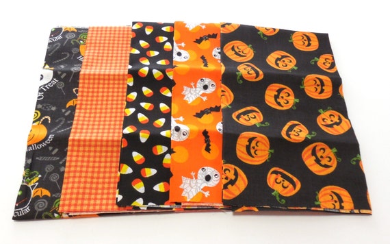 Fabric Halloween Fat Quarter Bundle Novelty by GabbysQuiltsNSupply