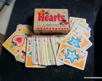 Vintage Hearts Card Game Whitman's 1950 Color illustrations complete set memorabilia