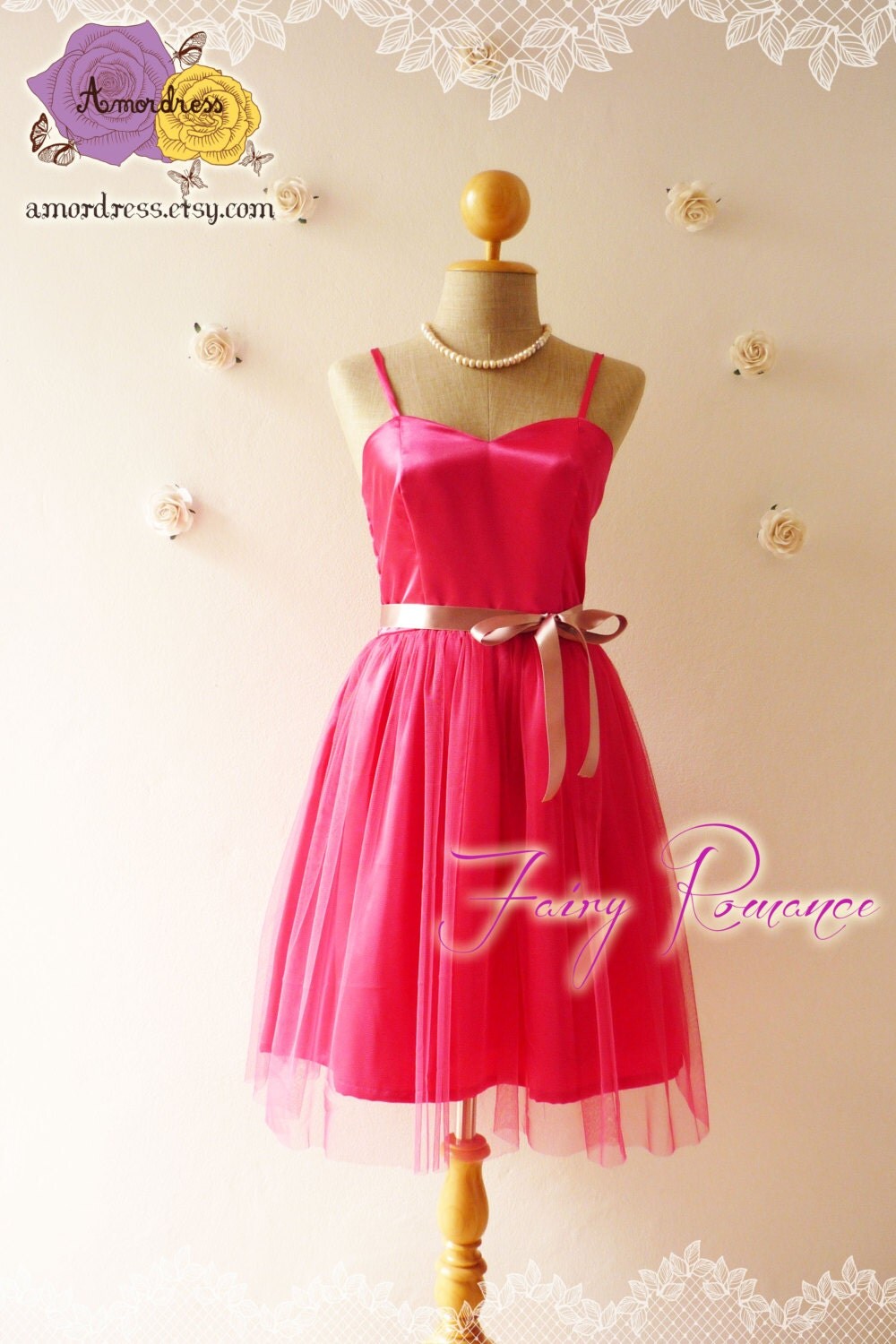 HOT SALE Hot Pink Party Dress Tutu Prom Dress by Amordress