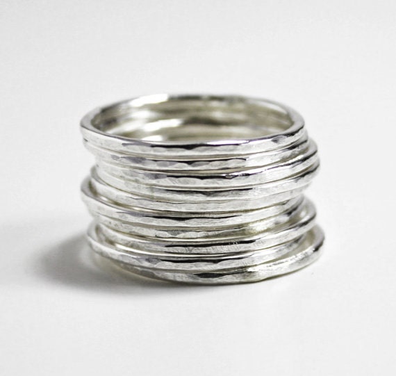 Individual silver stacking rings sterling silver stacking