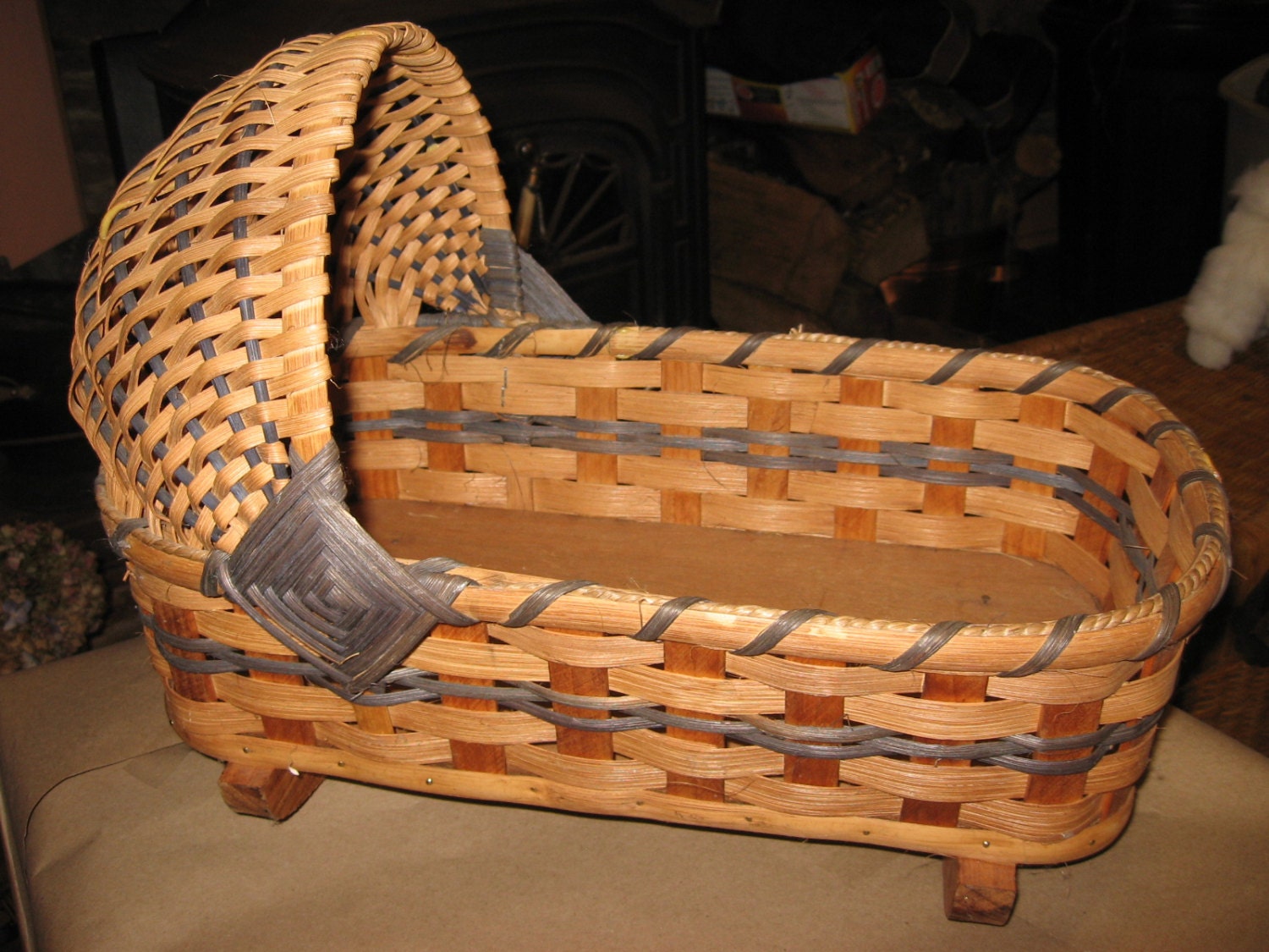 wicker doll bed