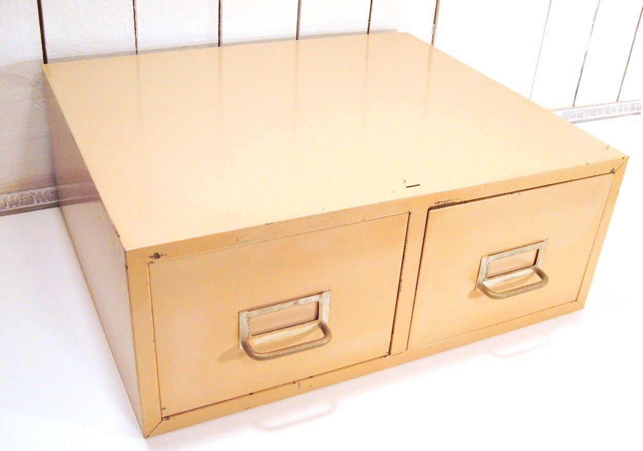 Card File 2 Drawer Vintage Card File Vintage Office Vintage