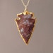 Brown Jasper Arrowhead Gold Necklace