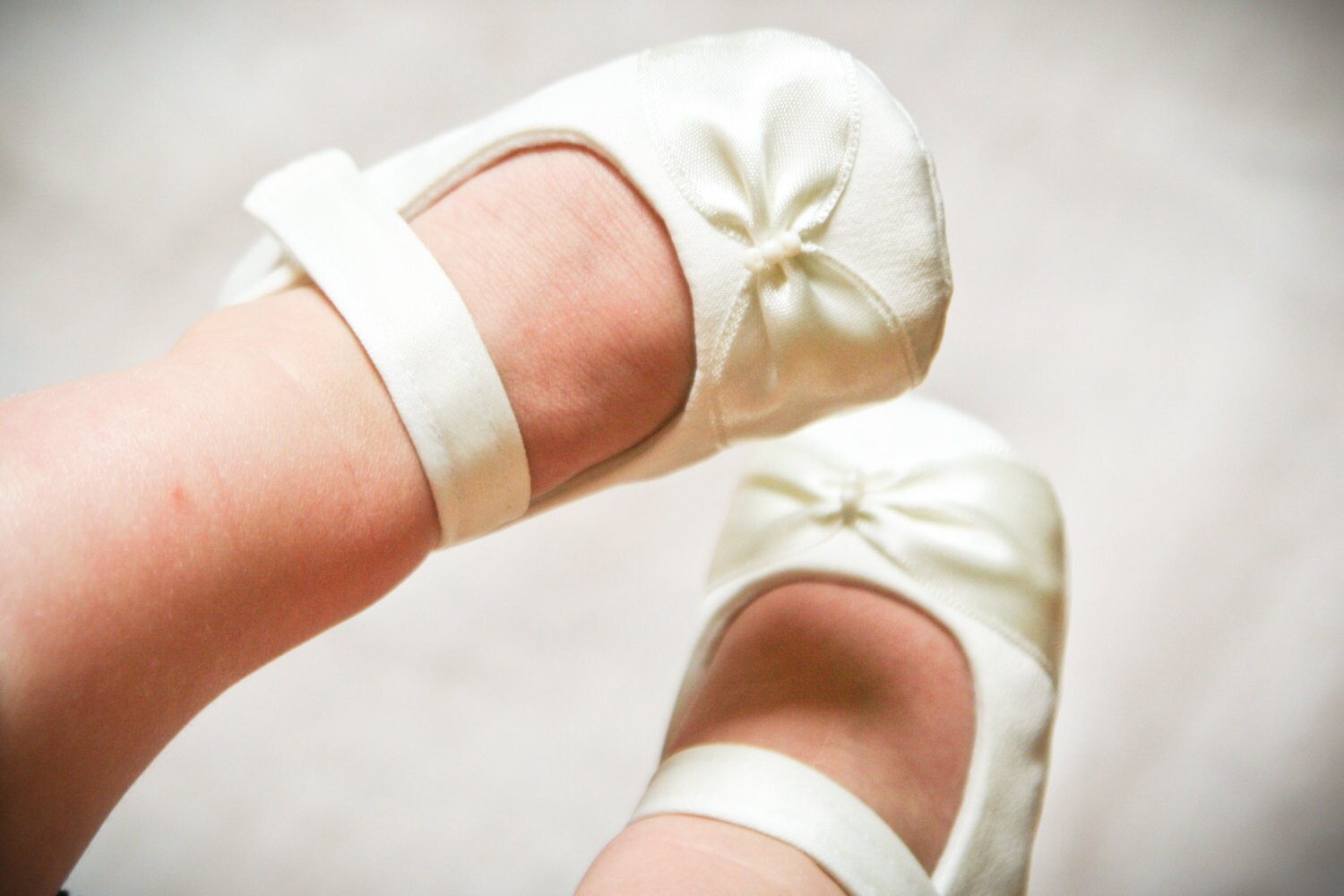 childrens ivory satin shoes