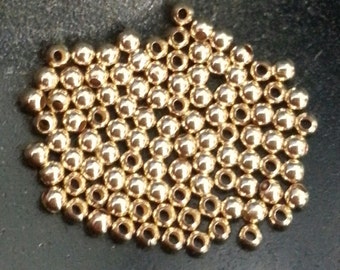 2 mm 14 kt Gold Filled Beads 100 pieces