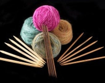 Indian Lake Artisans double pointed hexagonal cherry knitting needles - 3.75 mm and 15 cm long