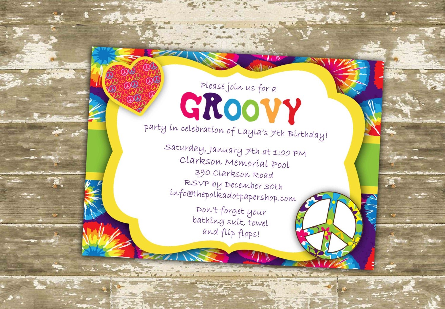 Hippie Party Invitations 1