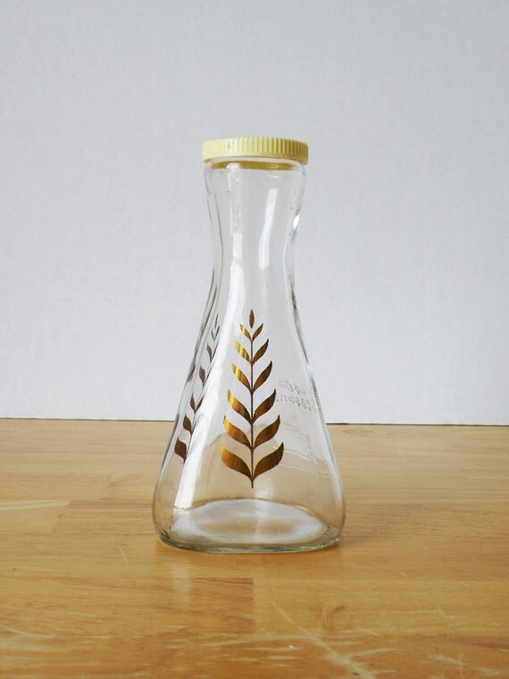 Vintage Good Seasons Cruet With Metallic Gold Leaf