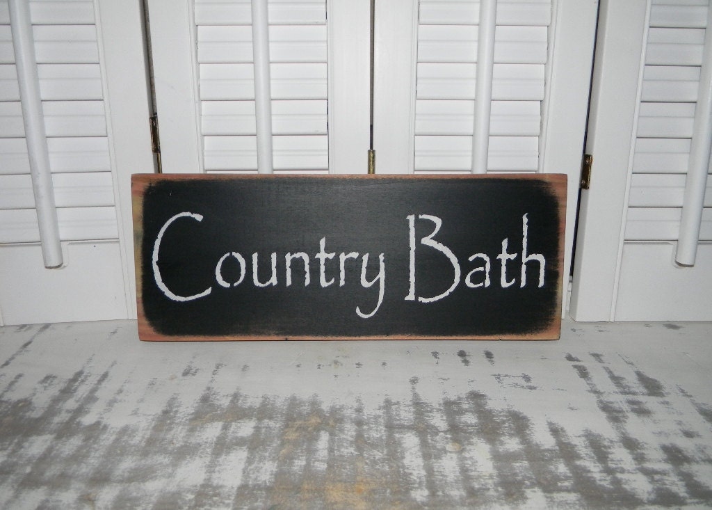 Bathroom Sign Country Bath Wall Decor Cottage Chic Country
