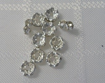 273 Séparateur en perle de strass grade A, couleur niclel, 6mm diamètre, trou 1.5mm (10 pcs)
