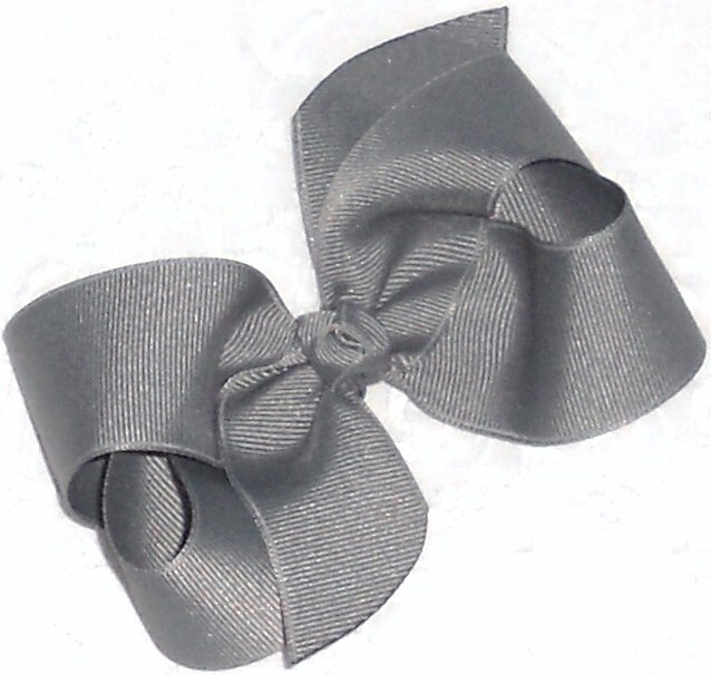 Gray Hair Bow Gray Bow Grey Gray School Bow Uniform Bow Medium