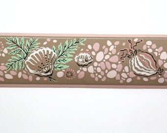 Full Vintage Wallpaper Border TRIMZ White Leaves on Mint Full Vintage Wallpaper Border TRIMZ White Leaves on Mint