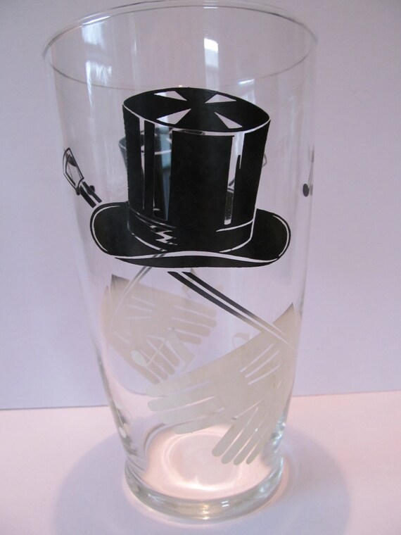 SALEVintage Gentleman's Cocktail Glass Top Hat White