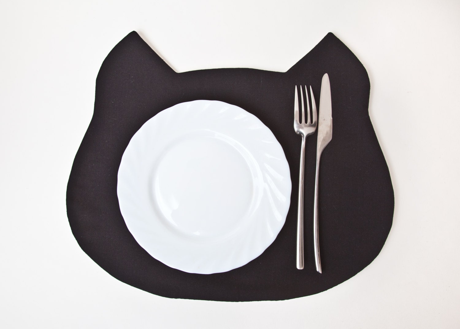 Placemat Black Cat Black Placemats Kitchen Decor by JuliaWine