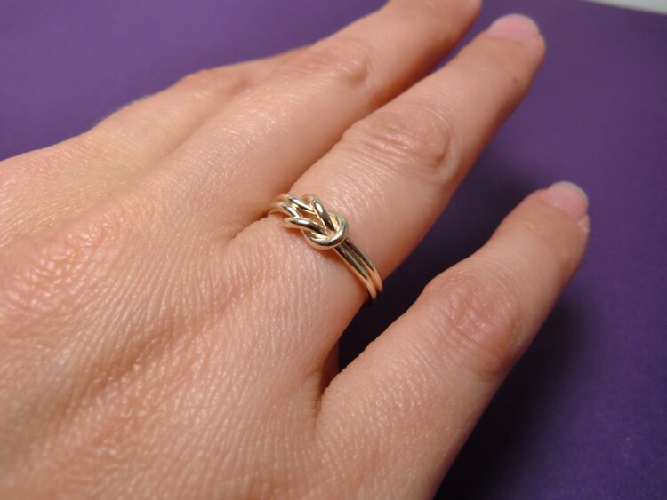 10K Gold Double Knot Ring Real Gold Knot Ring 10 by Lovethebugs