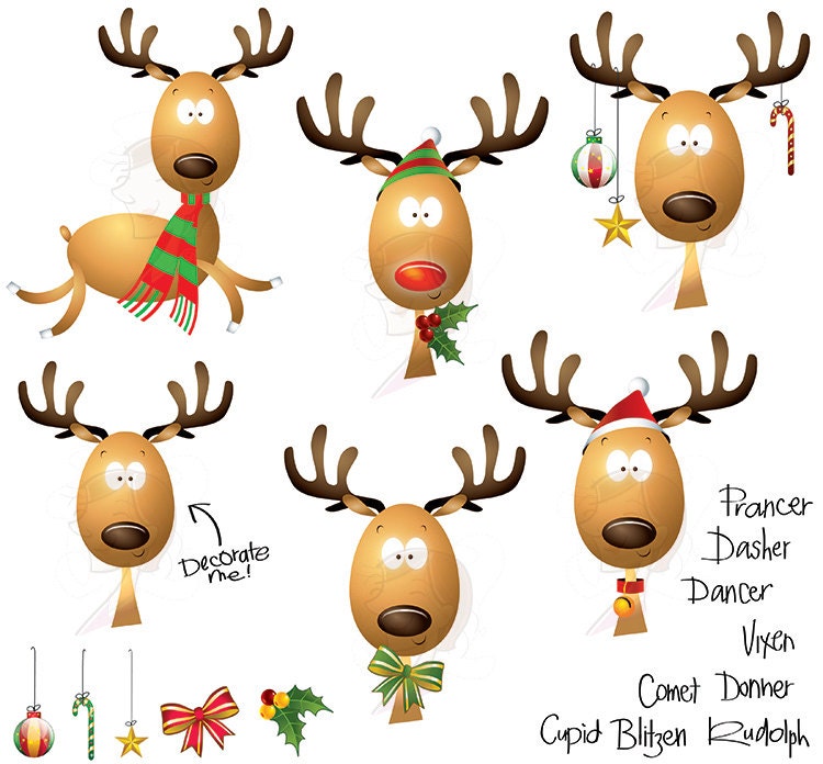christmas deer clipart free - photo #13