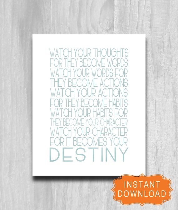 Printable Print Watch Your Thoughts Word Art by PrintablePrints